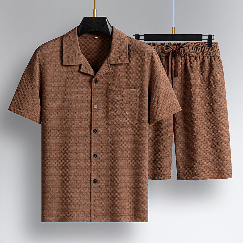 Urban Gents | Lapel Short-Sleeve Shorts Set