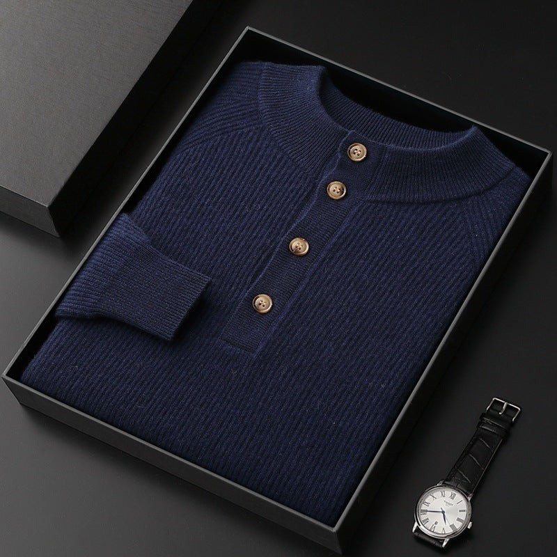 Button Collar Knit Sweater