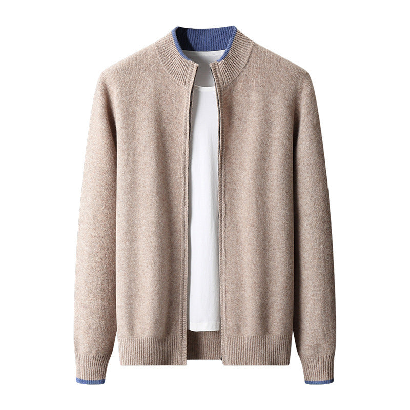 Urban Gents | Men's Half Turtleneck Zipper Cardigan Sweater