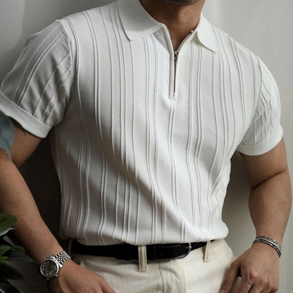Men's Knitted Polo with Zip