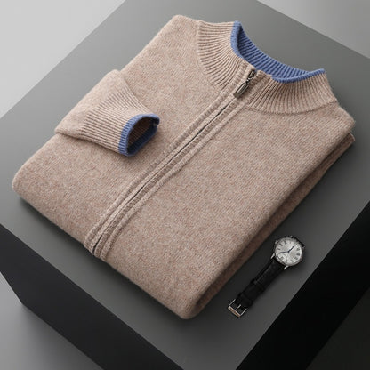 Urban Gents | Men's Half Turtleneck Zipper Cardigan Sweater