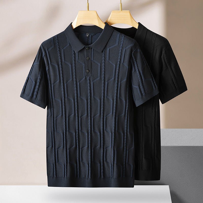 Urban Gents | Jacquard Knit Polo Sweater