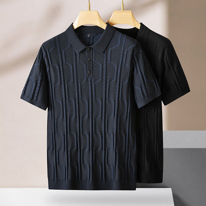 Urban Gents | Jacquard Knit Polo Sweater