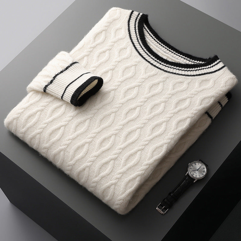Jacquard knit Sweater with Round Neck