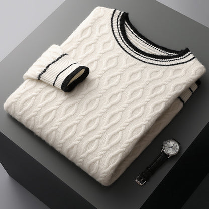 Jacquard knit Sweater with Round Neck