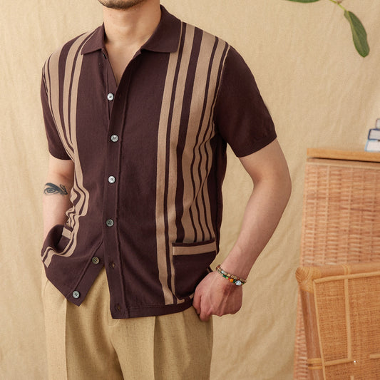 Urban Gents | Striped Knit Polo Shirt
