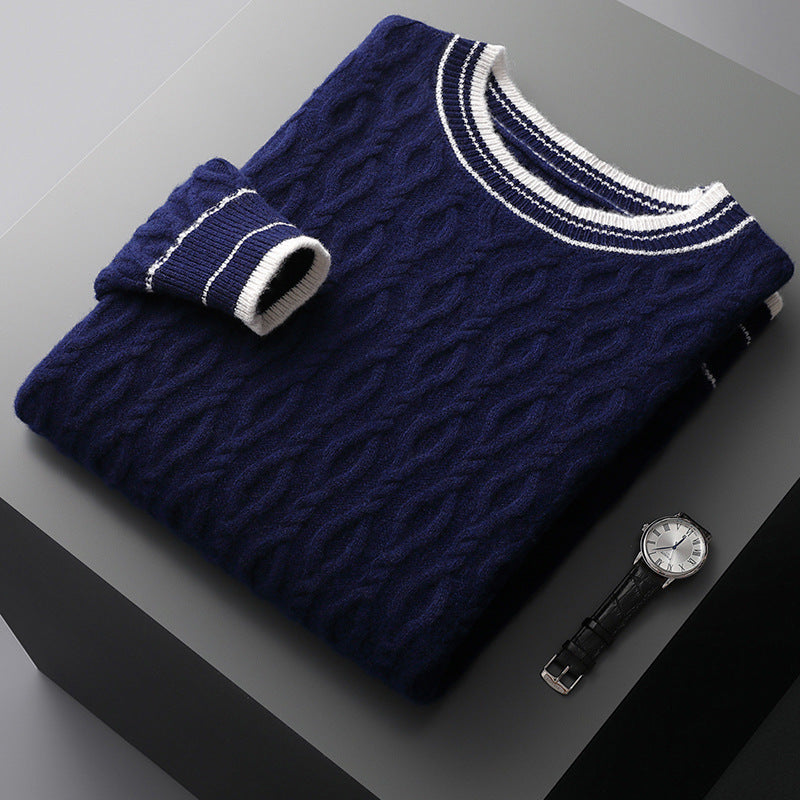 Jacquard knit Sweater with Round Neck