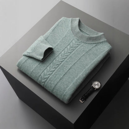 Men's half-collar cashmere sweater long sleeve