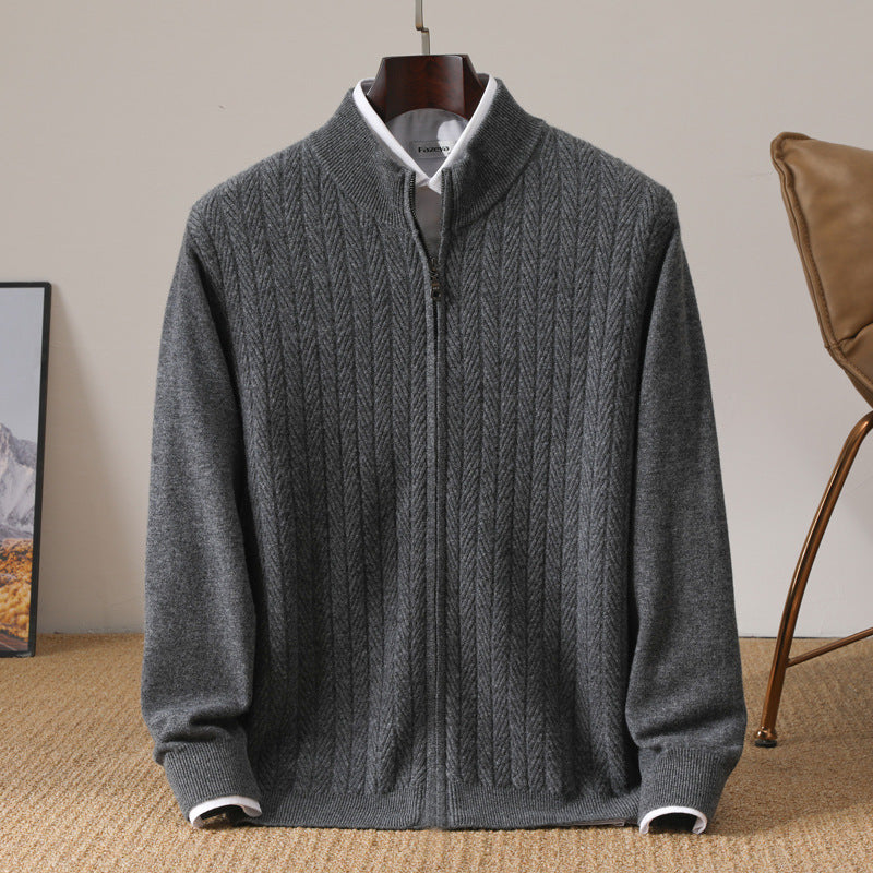Urban Gents | Twisted Knit Zipper Cardigan