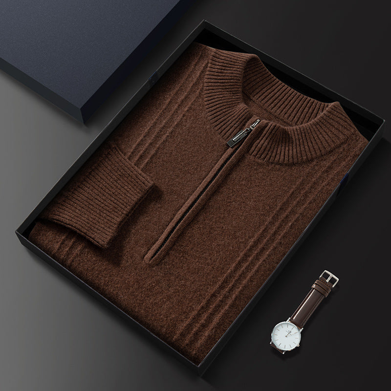Men's Half-Roll Neck Zipper Sweater