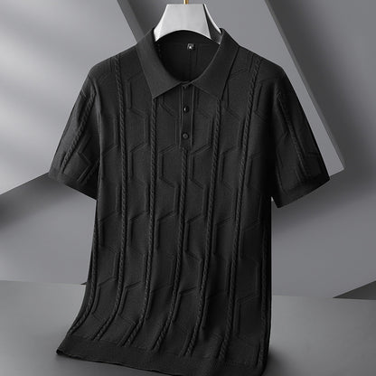 Urban Gents | Jacquard Knit Polo Sweater