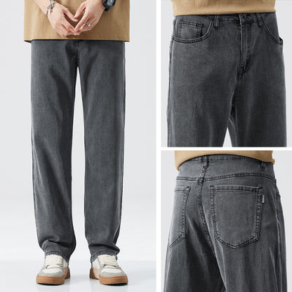 Loose Straight Ice Silk Jeans