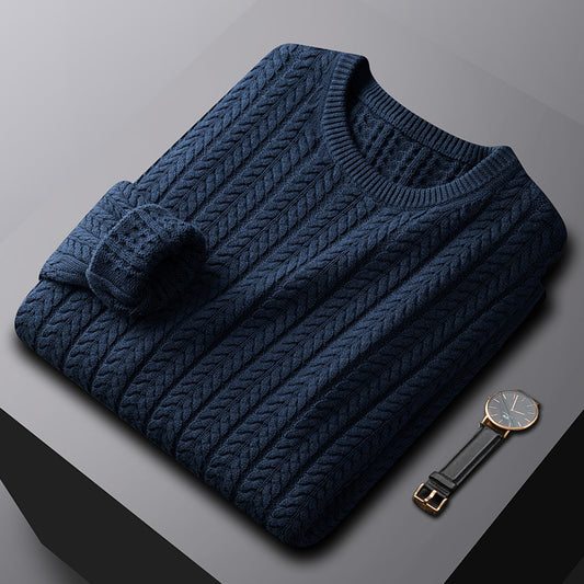 Men's Thick Cotton Sweater with Fur Lining