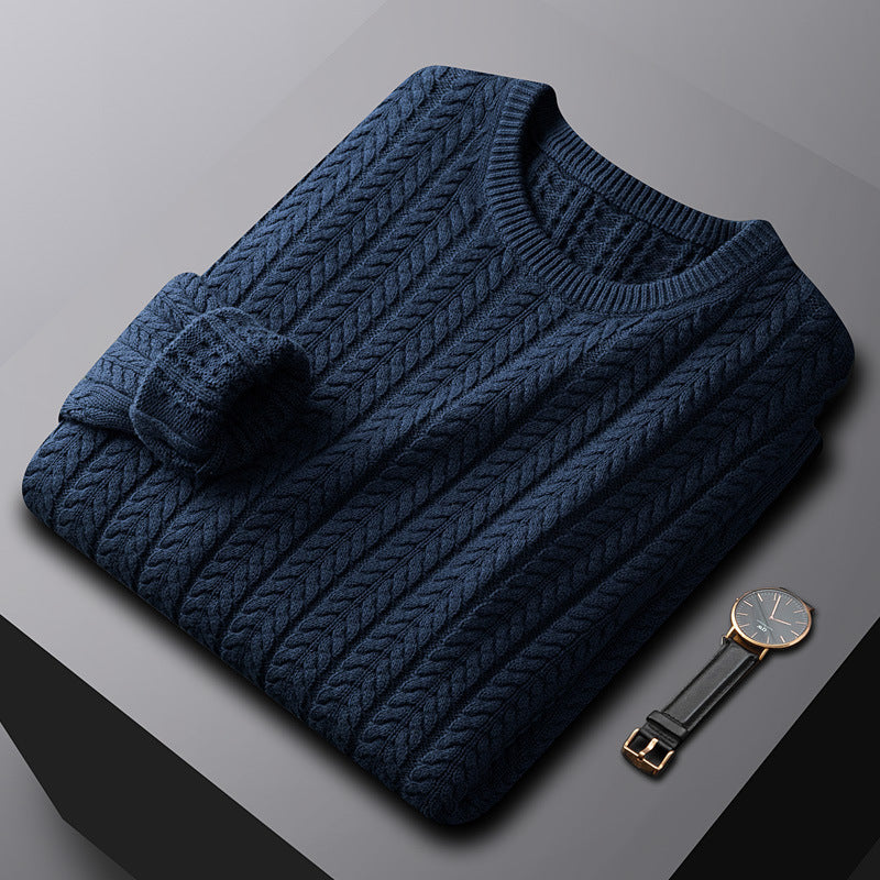 Men's Thick Cotton Sweater with Fur Lining