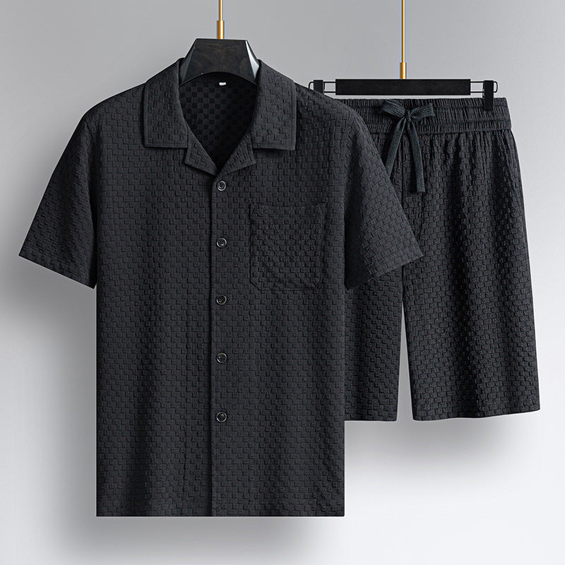 Urban Gents | Lapel Short-Sleeve Shorts Set