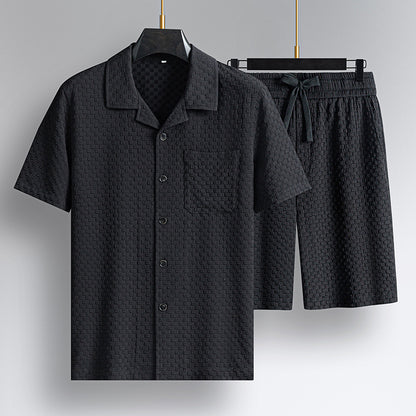 Urban Gents | Lapel Short-Sleeve Shorts Set