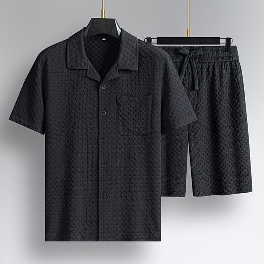 Urban Gents | Lapel Short-Sleeve Shorts Set