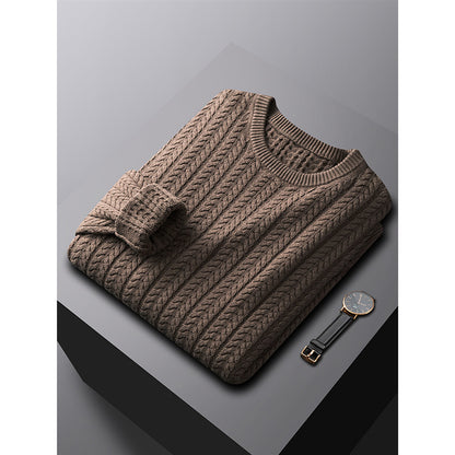 Men's Thick Cotton Sweater with Fur Lining