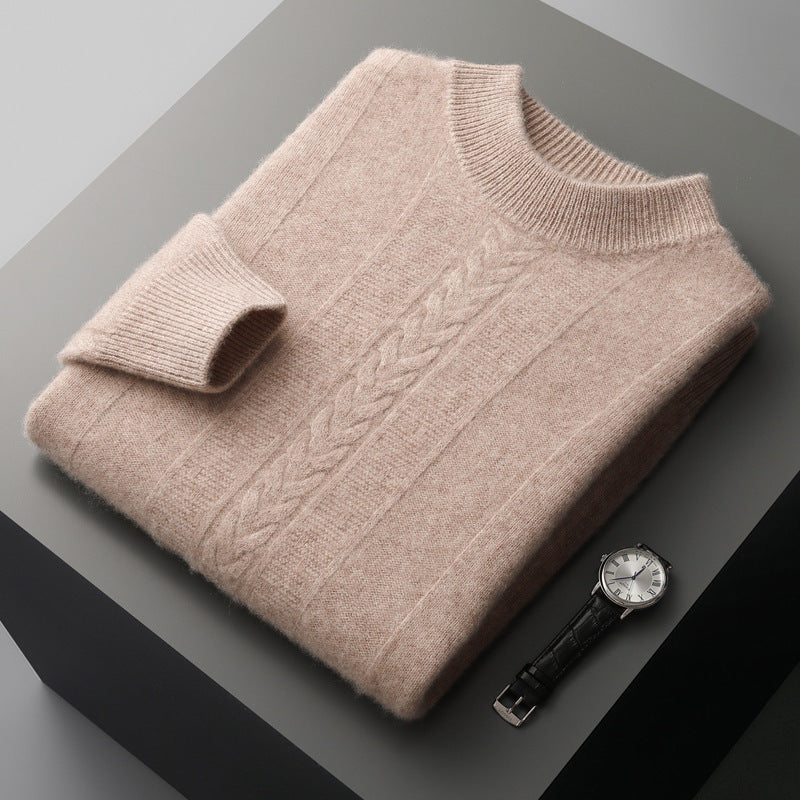 Men's half-collar cashmere sweater long sleeve