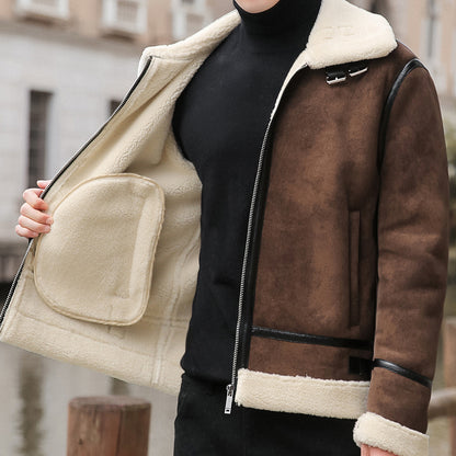Urban Gents | Lamb Wool Biker Leather Jacket