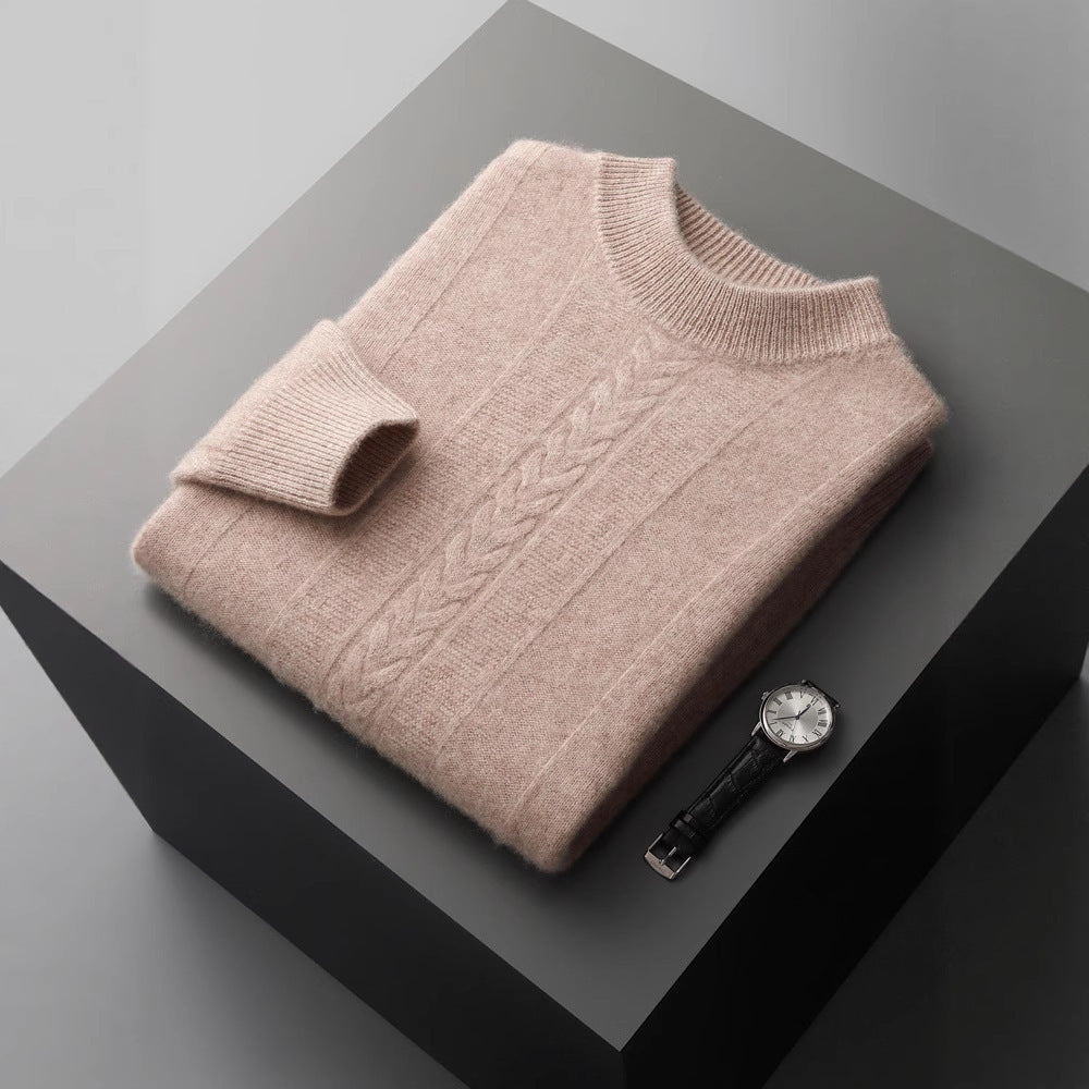 Men's half-collar cashmere sweater long sleeve
