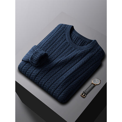 Men's Thick Cotton Sweater with Fur Lining