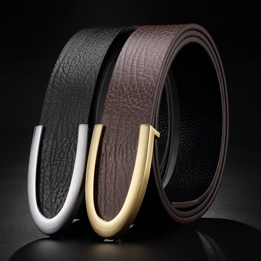 Urban Gents | Leather Belt with Gold Buckle