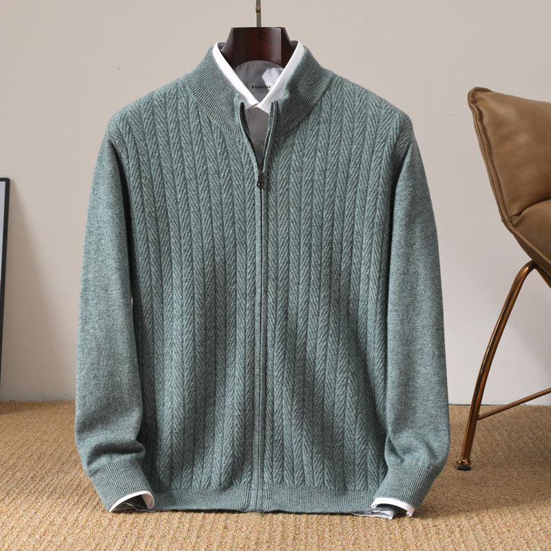 Urban Gents | Twisted Knit Zipper Cardigan