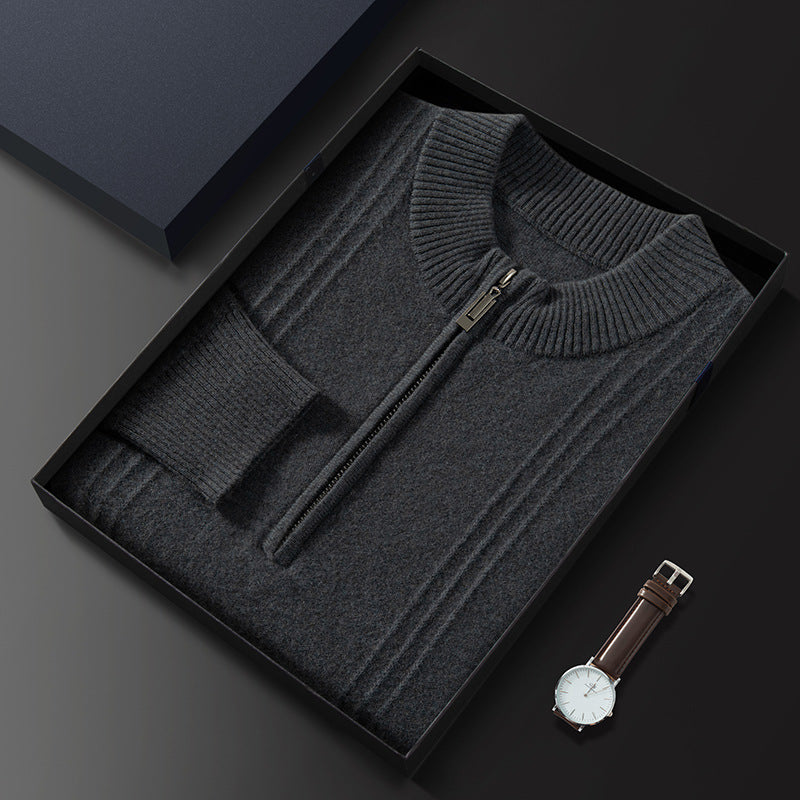 Men's Half-Roll Neck Zipper Sweater