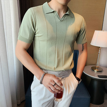 V-Neck Ice Silk Shirt
