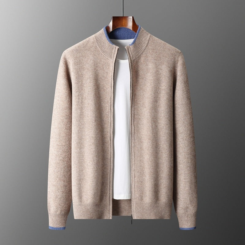 Urban Gents | Men's Half Turtleneck Zipper Cardigan Sweater