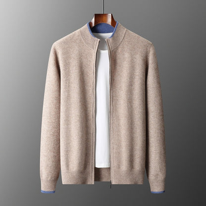 Urban Gents | Men's Half Turtleneck Zipper Cardigan Sweater