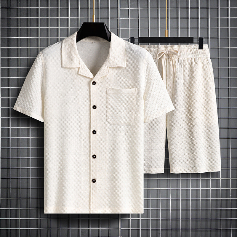 Urban Gents | Lapel Short-Sleeve Shorts Set