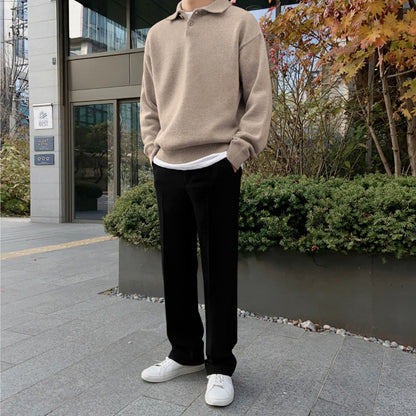 Urban Gents Men’s Lapel-Collar Jumper