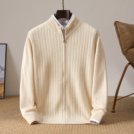 Urban Gents | Twisted Knit Zipper Cardigan
