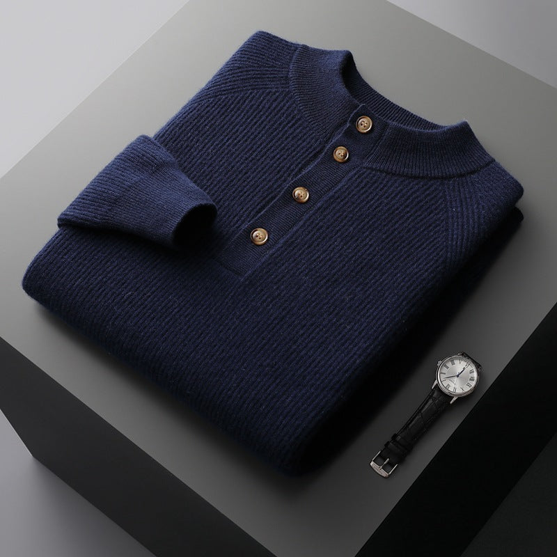 Button Collar Knit Sweater