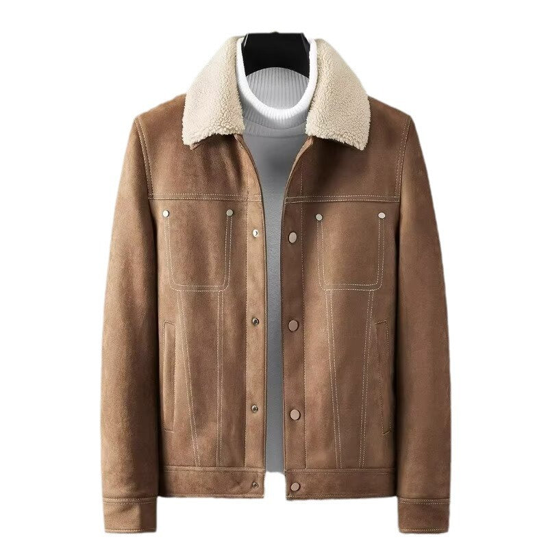 Suede Short Winter Work Jacket