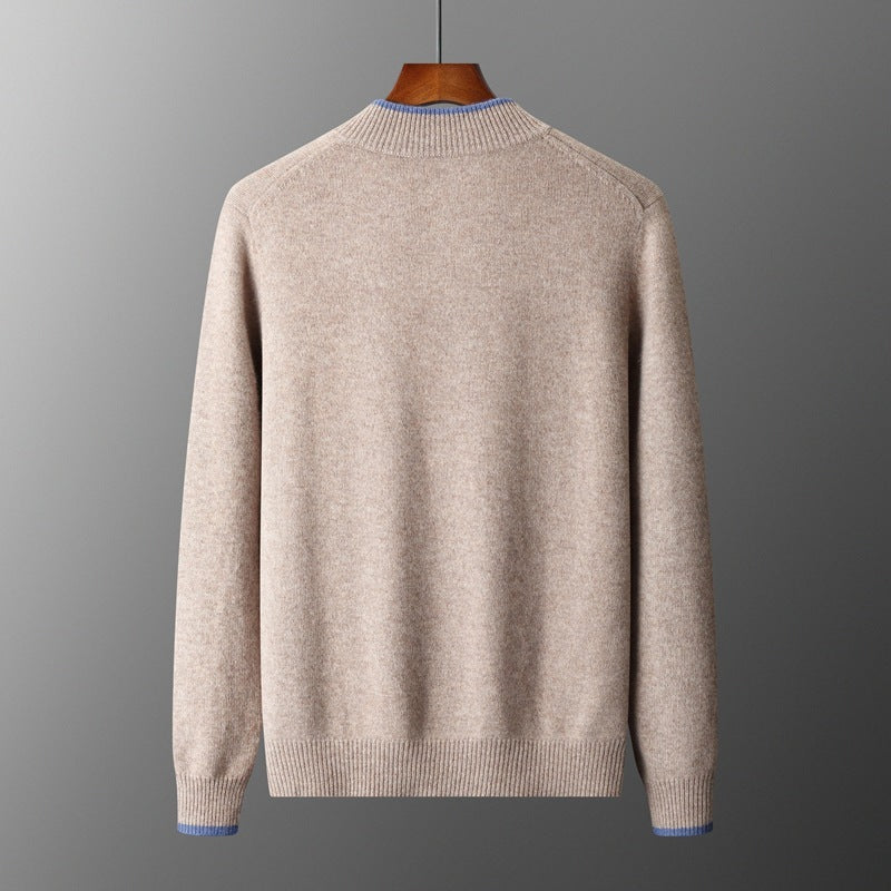 Urban Gents | Men's Half Turtleneck Zipper Cardigan Sweater