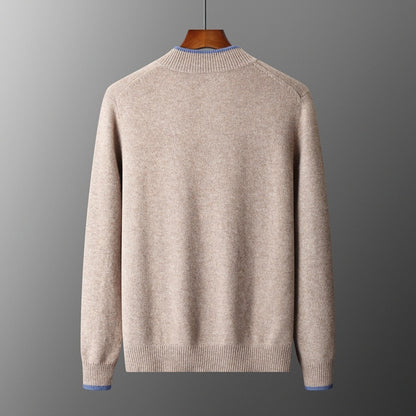 Urban Gents | Men's Half Turtleneck Zipper Cardigan Sweater