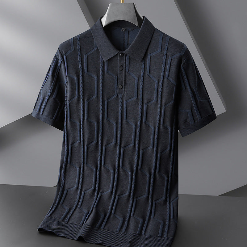 Urban Gents | Jacquard Knit Polo Sweater