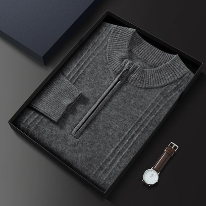 Men's Half-Roll Neck Zipper Sweater