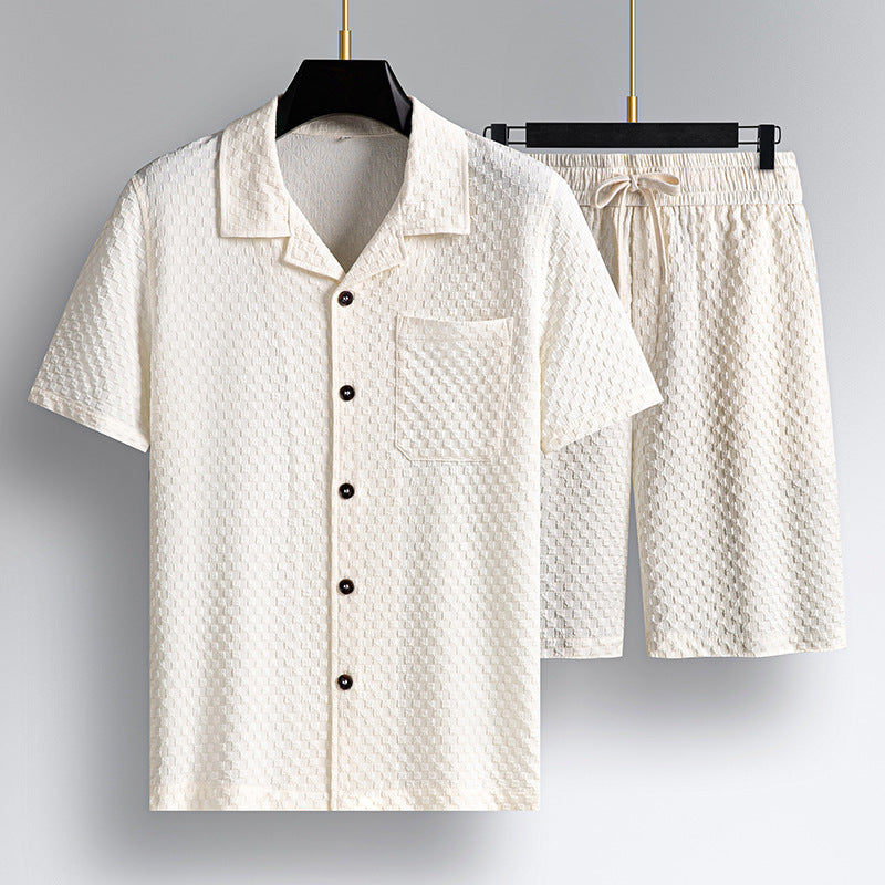 Urban Gents | Lapel Short-Sleeve Shorts Set