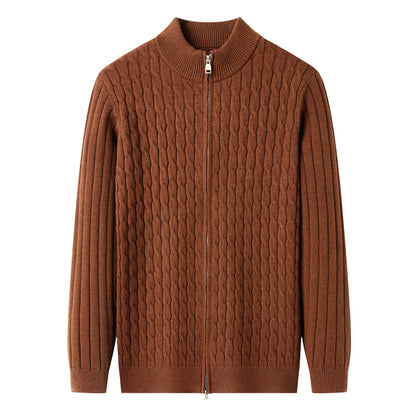 Cable Knit Stand Collar Sweater