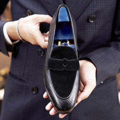 Structured leather loafers