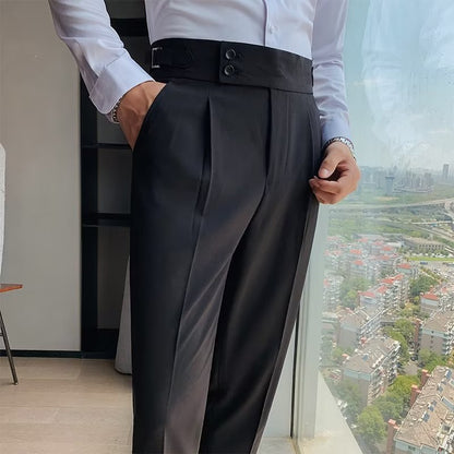 Urban Gents | Men's Retro High-Waist Straight Pants